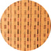 Round Machine Washable Abstract Orange Modern Area Rugs, wshabs4535org