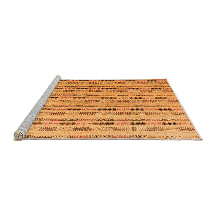 Sideview of Machine Washable Abstract Orange Modern Area Rugs, wshabs4535org