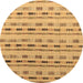 Round Abstract Brown Modern Rug, abs4535brn