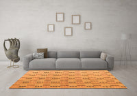 Machine Washable Abstract Orange Modern Rug, wshabs4535org