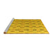 Sideview of Machine Washable Abstract Yellow Modern Rug, wshabs4535yw