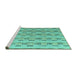 Sideview of Machine Washable Abstract Turquoise Modern Area Rugs, wshabs4535turq