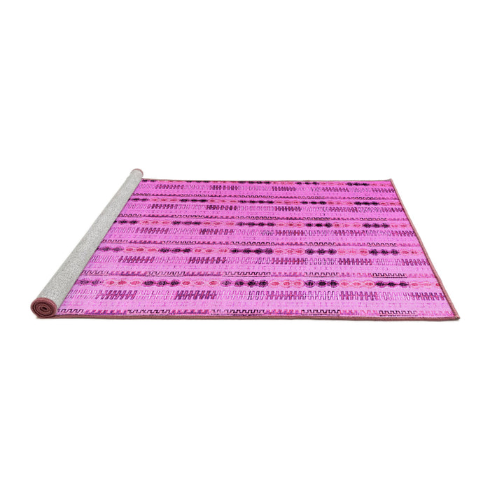 Sideview of Machine Washable Abstract Pink Modern Rug, wshabs4535pnk