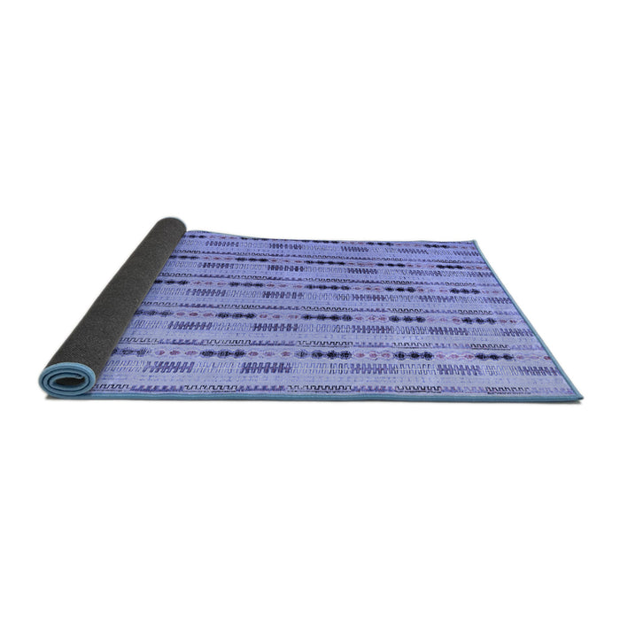 Sideview of Abstract Blue Modern Rug, abs4535blu