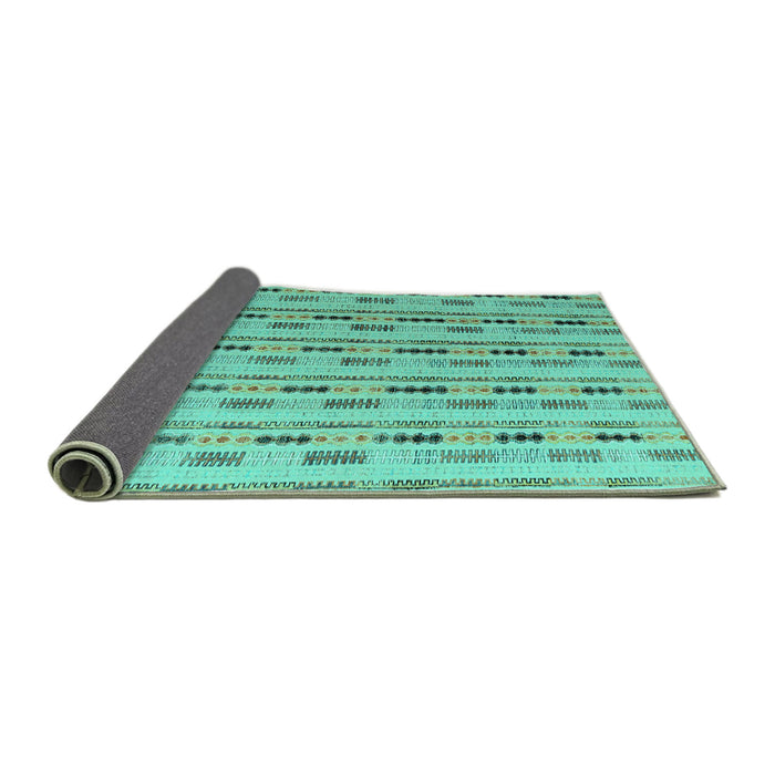Sideview of Abstract Turquoise Modern Rug, abs4535turq