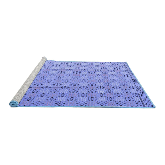 Sideview of Machine Washable Abstract Blue Modern Rug, wshabs4536blu