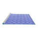 Sideview of Machine Washable Abstract Blue Modern Rug, wshabs4536blu