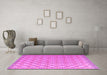 Machine Washable Abstract Pink Modern Rug in a Living Room, wshabs4536pnk