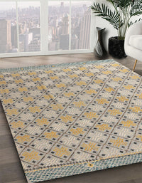 Abstract Tan Brown Modern Rug, abs4536