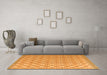 Machine Washable Abstract Orange Modern Area Rugs in a Living Room, wshabs4536org