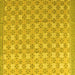 Square Machine Washable Abstract Yellow Modern Rug, wshabs4536yw