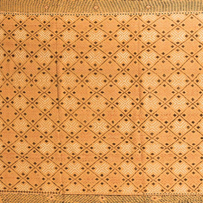 Square Machine Washable Abstract Orange Modern Area Rugs, wshabs4536org