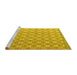 Sideview of Machine Washable Abstract Yellow Modern Rug, wshabs4536yw