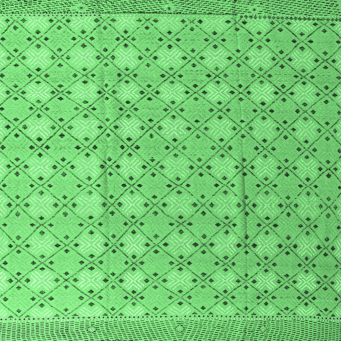 Square Machine Washable Abstract Emerald Green Modern Area Rugs, wshabs4536emgrn