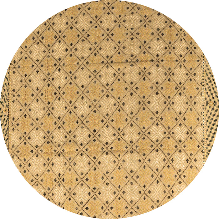 Round Abstract Brown Modern Rug, abs4536brn