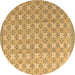 Round Abstract Brown Modern Rug, abs4536brn