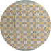 Round Abstract Tan Brown Modern Rug, abs4536