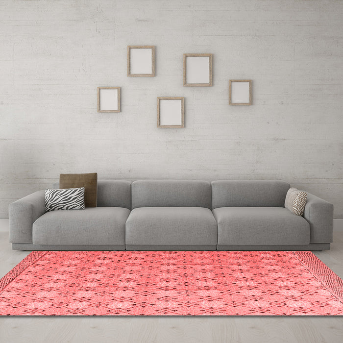 Modern Red Washable Rugs