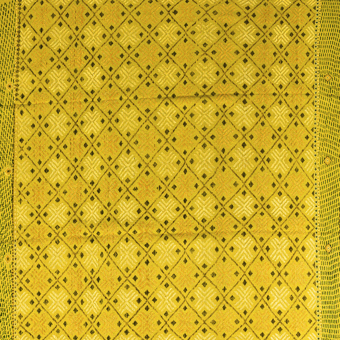 Square Abstract Yellow Modern Rug, abs4536yw