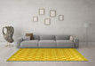 Machine Washable Abstract Yellow Modern Rug in a Living Room, wshabs4536yw