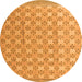 Round Abstract Orange Modern Rug, abs4536org