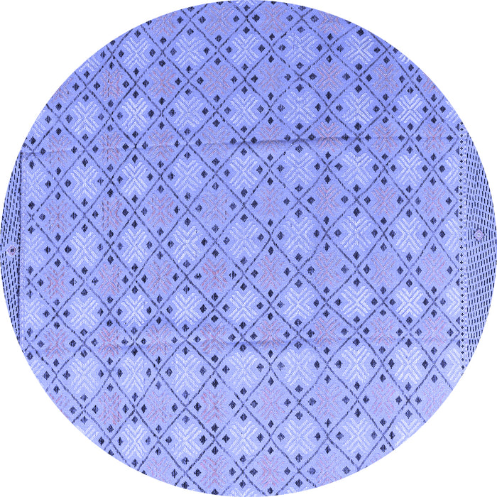 Round Abstract Blue Modern Rug, abs4536blu