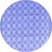 Round Abstract Blue Modern Rug, abs4536blu