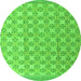 Round Machine Washable Abstract Green Modern Area Rugs, wshabs4536grn