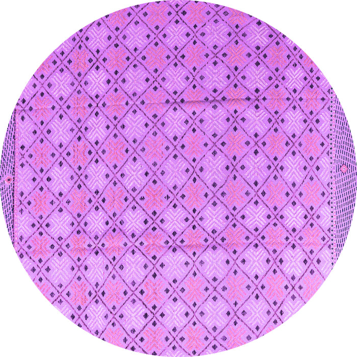 Round Machine Washable Abstract Purple Modern Area Rugs, wshabs4536pur