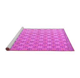 Sideview of Machine Washable Abstract Pink Modern Rug, wshabs4536pnk
