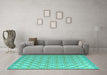 Machine Washable Abstract Turquoise Modern Area Rugs in a Living Room,, wshabs4536turq