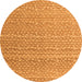 Round Machine Washable Abstract Orange Modern Area Rugs, wshabs4537org