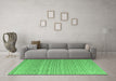 Machine Washable Abstract Emerald Green Modern Area Rugs in a Living Room,, wshabs4537emgrn