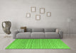 Machine Washable Abstract Green Modern Area Rugs in a Living Room,, wshabs4537grn