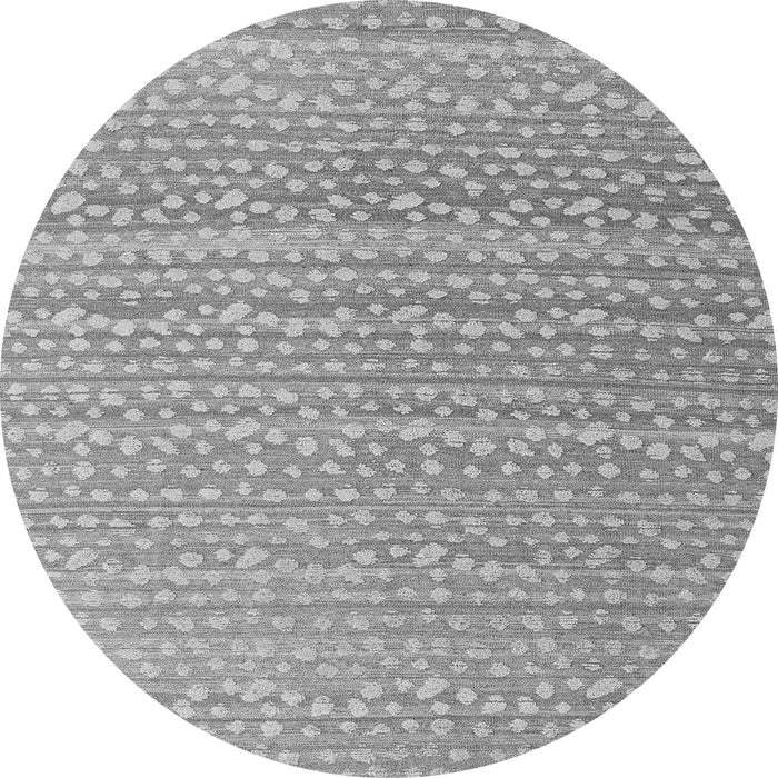 Round Machine Washable Abstract Gray Modern Rug, wshabs4537gry