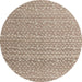 Round Abstract Dark Almond Brown Modern Rug, abs4537