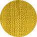 Round Machine Washable Abstract Yellow Modern Rug, wshabs4537yw