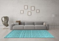 Machine Washable Abstract Light Blue Modern Rug, wshabs4537lblu