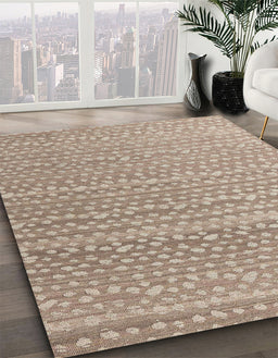 Machine Washable Abstract Dark Almond Brown Rug in a Family Room, wshabs4537