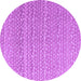 Round Machine Washable Abstract Purple Modern Area Rugs, wshabs4537pur