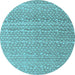 Round Abstract Light Blue Modern Rug, abs4537lblu