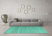 Machine Washable Abstract Turquoise Modern Area Rugs in a Living Room,, wshabs4537turq