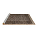 Sideview of Machine Washable Abstract Bakers Brown Rug, wshabs4538