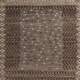 Square Machine Washable Abstract Bakers Brown Rug, wshabs4538