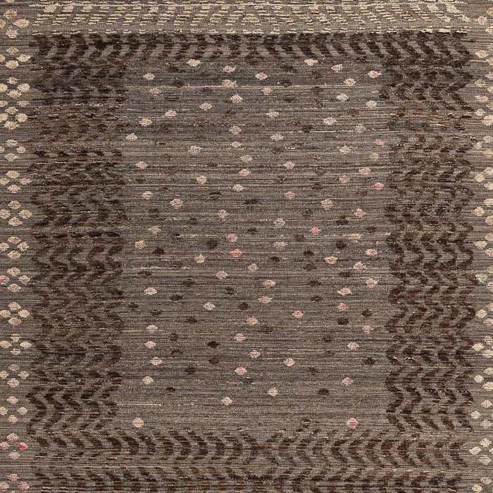 Square Machine Washable Abstract Bakers Brown Rug, wshabs4538
