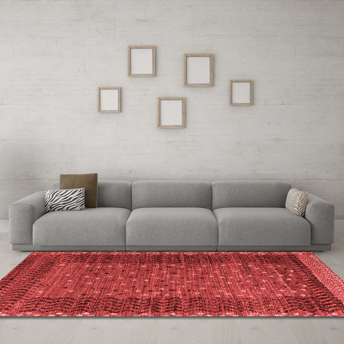 Modern Red Washable Rugs