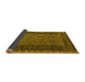 Sideview of Abstract Yellow Modern Rug, abs4538yw