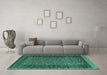 Machine Washable Abstract Turquoise Modern Area Rugs in a Living Room,, wshabs4538turq