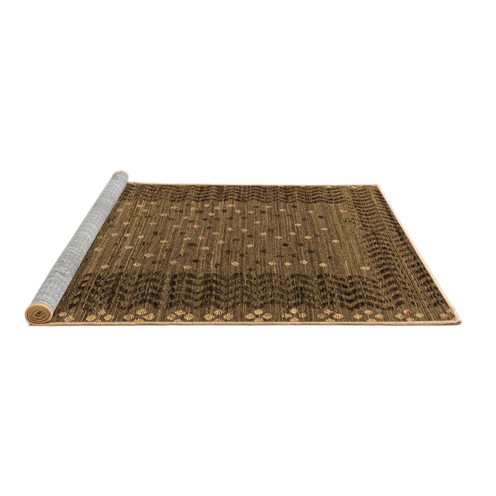 Sideview of Machine Washable Abstract Brown Modern Rug, wshabs4538brn