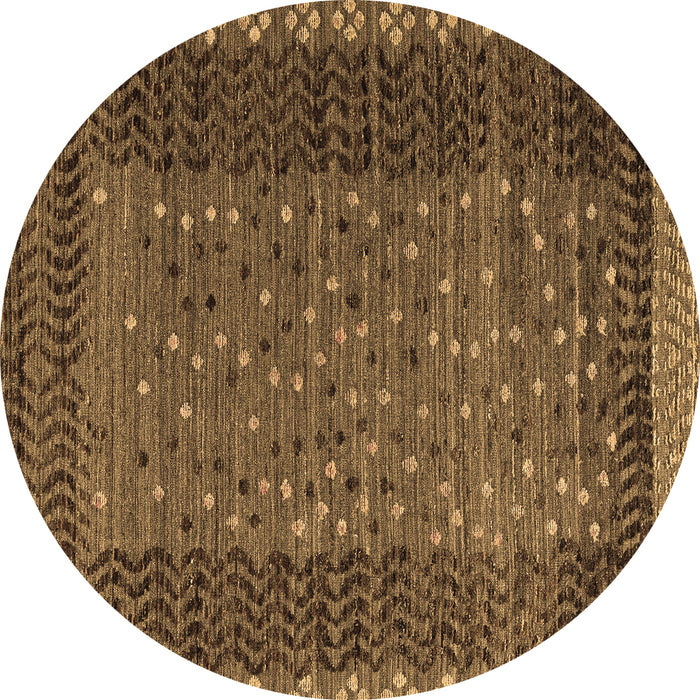 Round Machine Washable Abstract Brown Modern Rug, wshabs4538brn